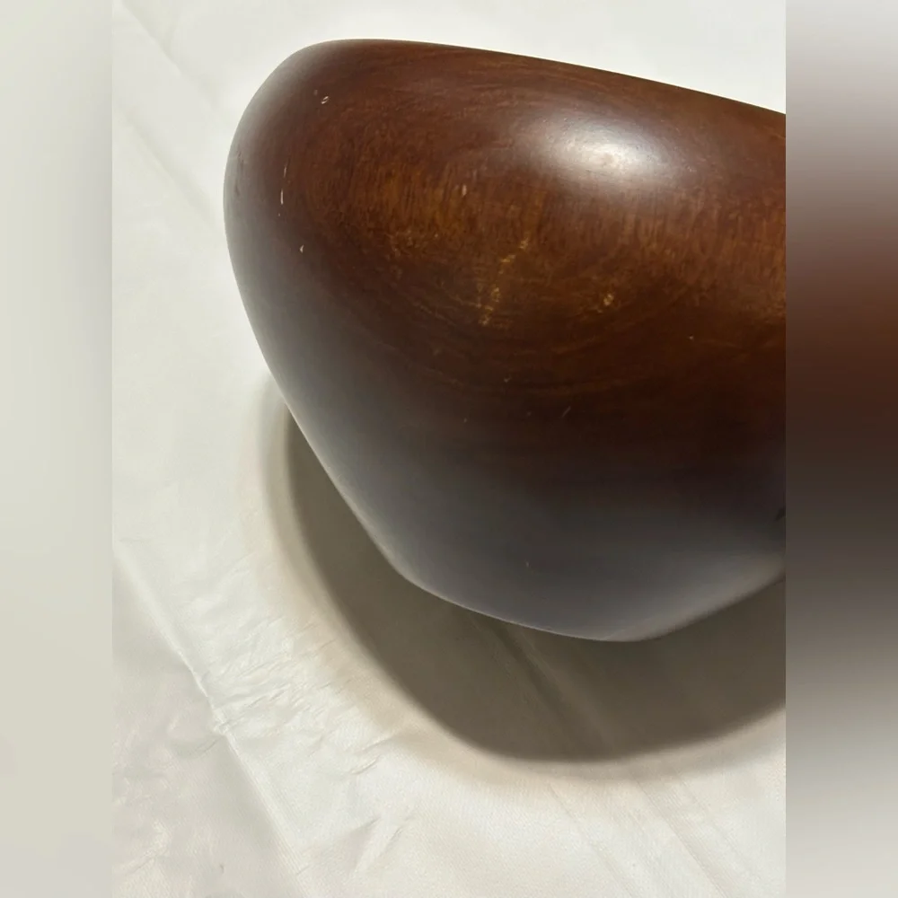 CRATE & BARREL VINTAGE LARGE SOLID WOODEN CHESTNUT BWL MANGO WD